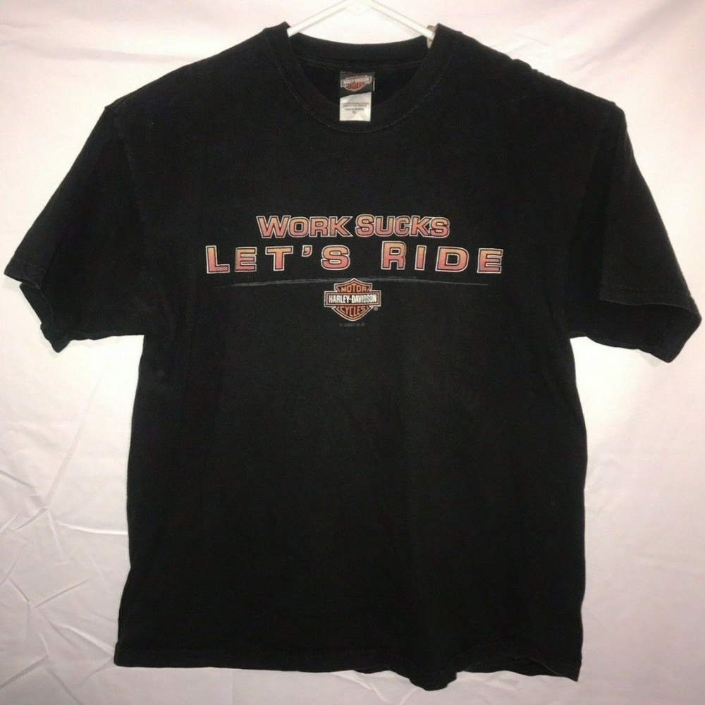 Harley-Davidson men size XL work sucks let's ride